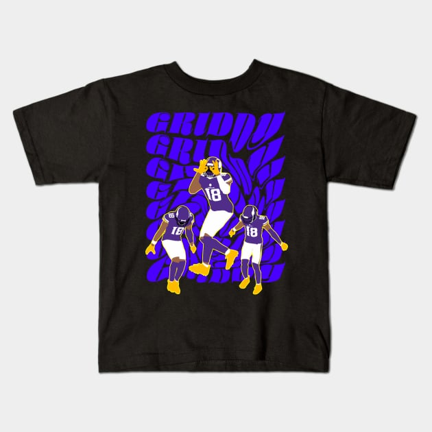 GRIDDY Justin Jefferson Kids T-Shirt by Mic jr